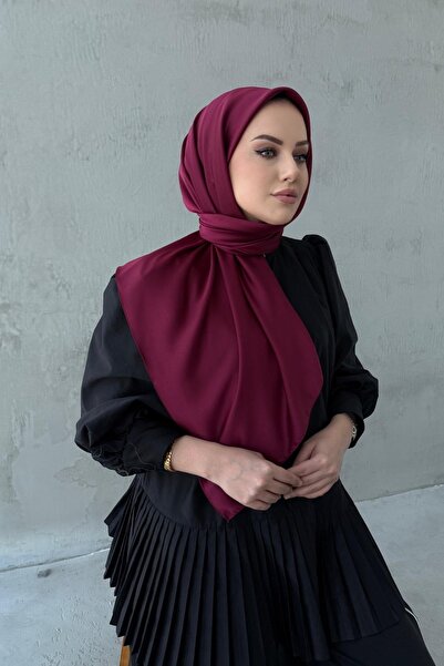 Byedauzunlar وشاح حريري من أرلا ساند باللون العنابي