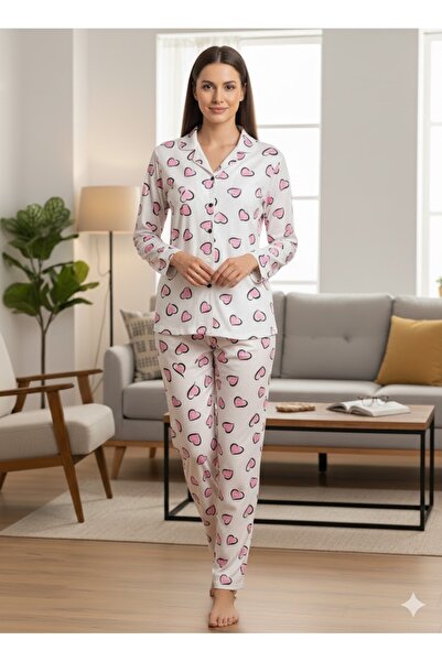 FAMES PİJAMA Women's Button-Detail Pajama Set