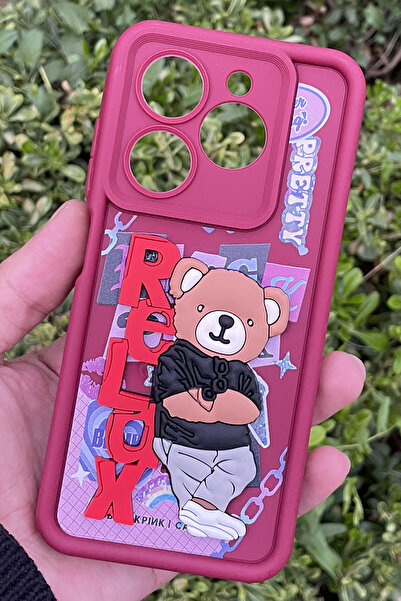 CEPSTOK Infinix Hot 40 / Hot 40 Pro Case Anti-Shock Silicone Cover with Teddy Bear