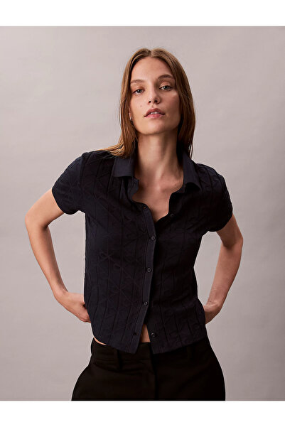 Calvin Klein Ss Aop Jacquard Polo Top