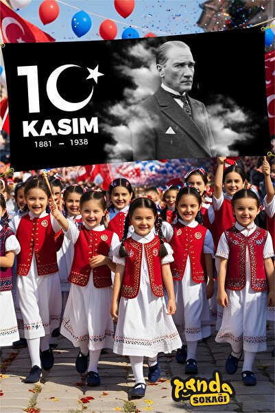 PANDA SOKAĞI Ataturk 10. novembar Banner Tarpaulin Štampa 200x100 Ataturk Kom...