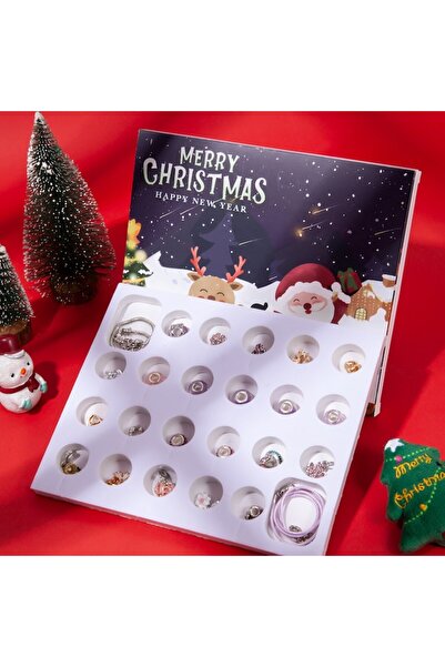 miraza Calendar Advent Bijuterii, 24 Zile cu Surprize, Charmuri, Bratari si Lantisor, Cadou de Craciun