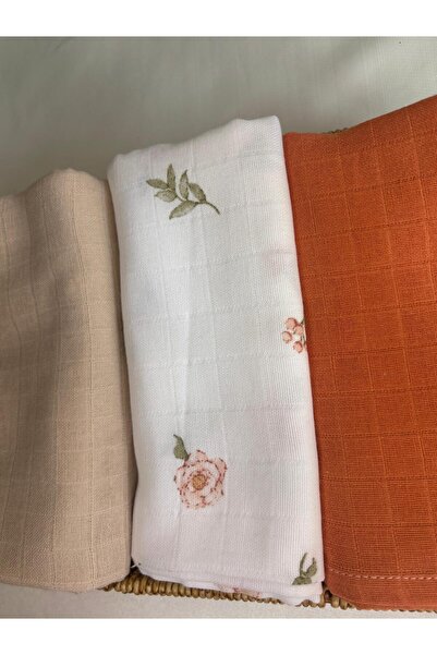 azizden 100% Organic Cotton Muslin Cover & Blanket 3-Piece Oeko-Teks Certified 80X80Cm