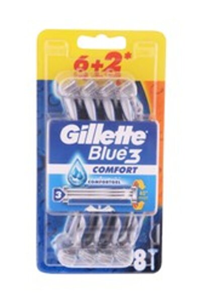 Gillette ماكينة حلاقة جل مريحة للاستخدام مرة واحدة من بلو 3 - عرض خاص - 6+2