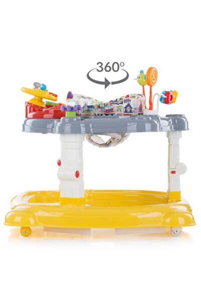 Chipolino Joya Yellow 4-in-1 baby walker with rocker, bouncer and activity center, 6 months+