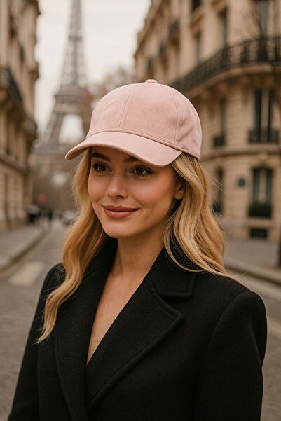 FELLMENS قبعة نسائية من جلد الغزال البودرة