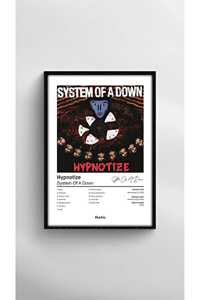 Thetic System Of A Down - Hypnotize Albüm Koleksiyonu PREMIUM Spotify Çerçeve...