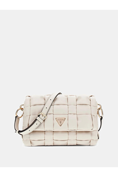 Guess Marion Women's Ecru Shoulder Bag Hwwg8072190-Bon