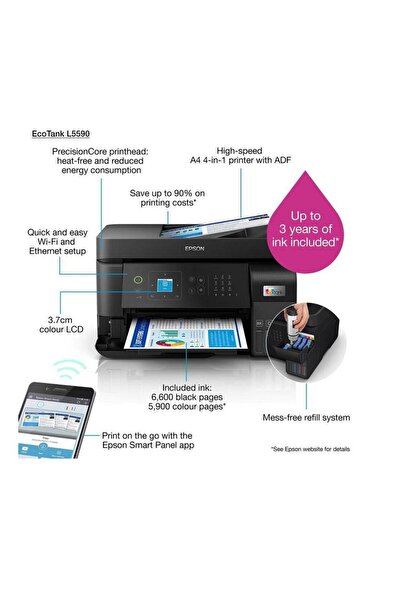 EPSON EcoTank L5590 Imprimantă multifuncțională color cu jet de cerneală A4 c...