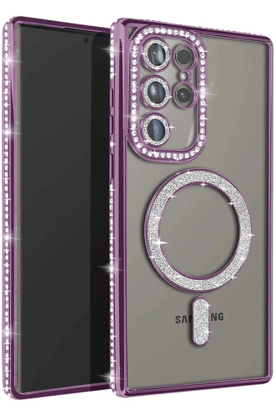 NewFace حافظة LVSQVR لهاتف سامسونج جالاكسي S25 ألترا، حافظة مغناطيسية لامعة -...