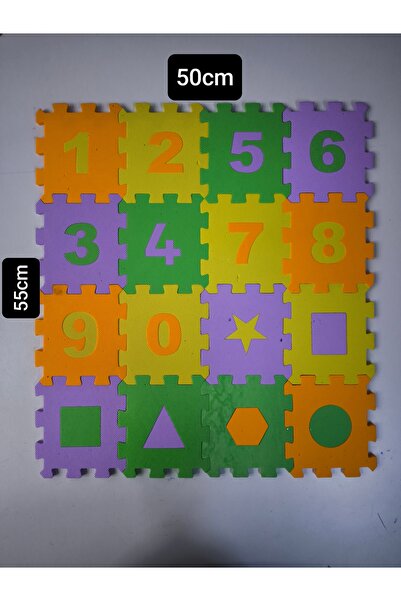 SEHARA eva puzzle/ rakamlar ve geometrik şekiller/7mm kalınlık/16 parça