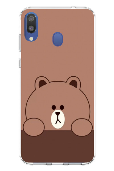 TechTree حافظة سيليكون مطبوع متوافقة مع تصميم الدب البني لهاتف سامسونج جالاكس...
