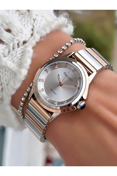 Ferrucci Steel Cord Women's Watch 3 Atm Waterproof 2 Years Warranty + Bracelet as a Gift