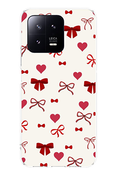 TechTree حافظة سيليكون متوافقة مع هاتف Xiaomi Mi 13 باللون العنابي على شكل قل...