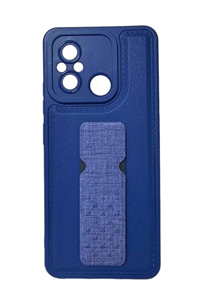 Generic Leather Back Cover With Holder For Xiaomi Redmi 12C - Blue