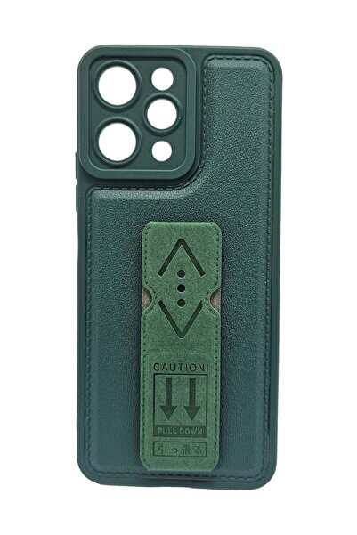 Generic Leather Back Cover With Holder For Xiaomi Redmi 12 4G - Green