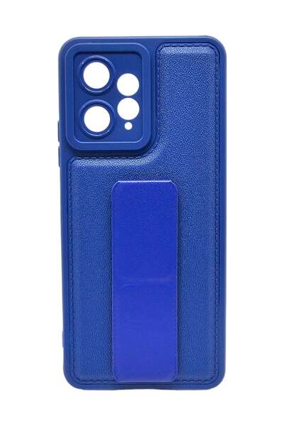 Generic Leather Back Cover With Holder For Xiaomi Redmi Note 12 4G - Blue