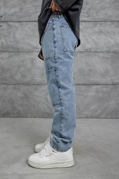 NOMARC Синій Mmx Cep Детально оброблений баггі джинси