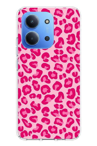 TechTree حافظة سيليكون مطبوع متوافقة مع تصميم Redmi 15C باللون الوردي الفهد