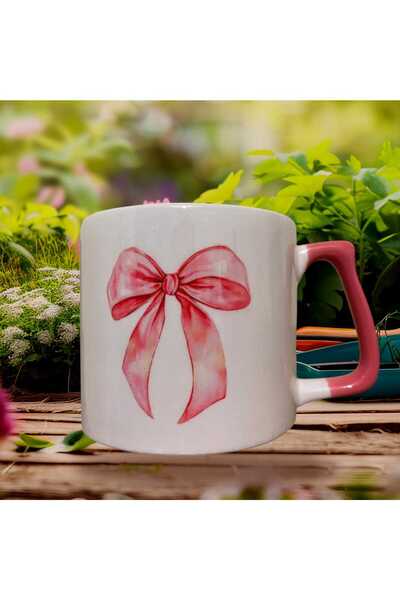 GameFruy Bow Double Sided Printed Mug - Ceramic Tea, Coffee Gift Cup Pink Luxury