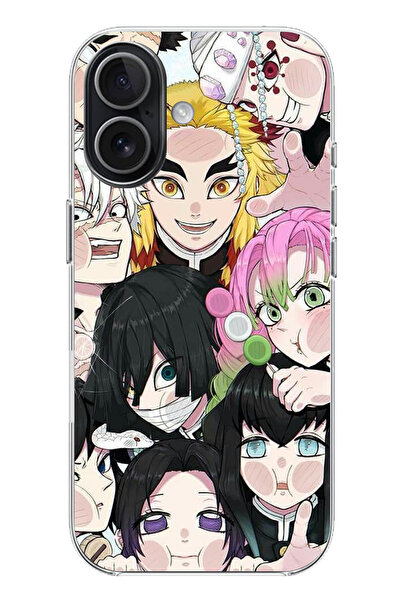 TechTree حافظة سيليكون متوافقة مع هاتف iPhone 17 Demon Slayer Manga مطبوع