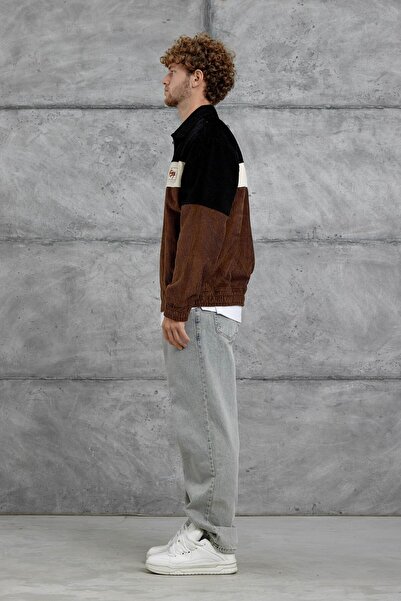 NOMARC Καφέ Nmrc Μπουφάν με Κομμάτια Βελούδου oversized