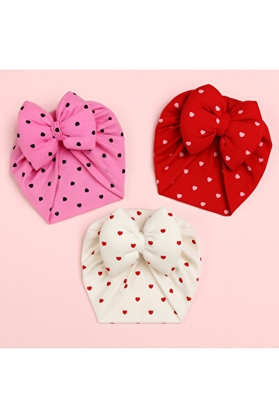 Bebekino Sevimli Desenli Fiyonklu Bone 3’lü Paket – 0-18 ay İçin Uygun