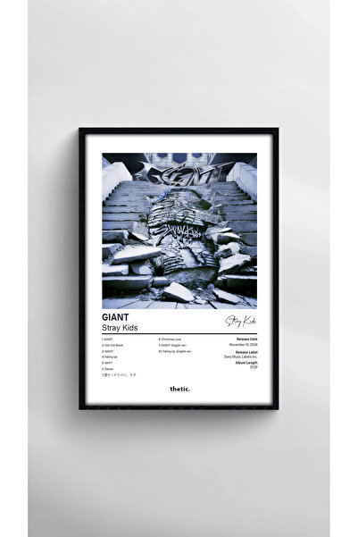 Thetic Stray Kids - GIANT Albüm Koleksiyonu PREMIUM Spotify Çerçeveli Tablo!