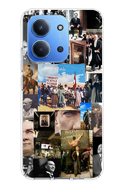 TechTree حافظة سيليكون متوافقة مع هاتف Redmi 15C من أتاتورك ريبابليك مطبوع