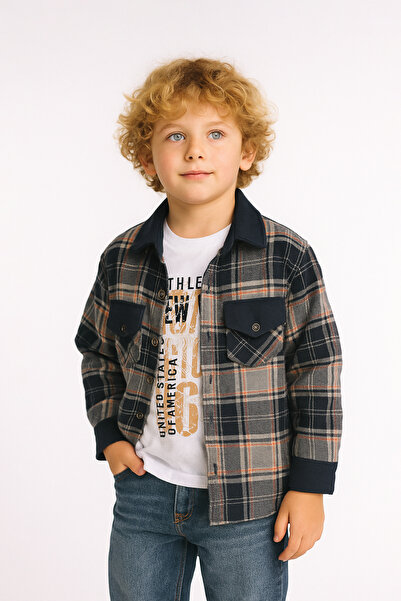 Mixima 5-12 Yaş Erkek Çocuk Kışlık Ekose Oduncu Gömlek