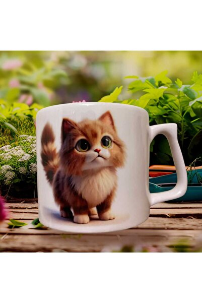 GameFruy Cute Cat Double Sided Printed Mug - Ceramic Tea, Coffee Gift Cup Cream Luxury