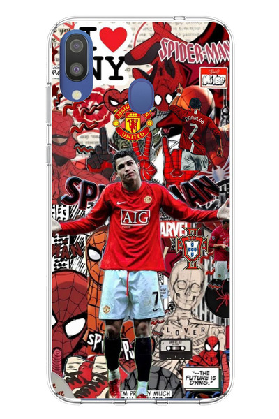 TechTree حافظة سيليكون متوافقة مع هاتف سامسونج جالاكسي M20 بتصميم رونالدو مطبوع