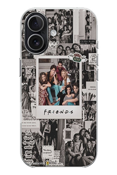 TechTree حافظة سيليكون مطبوع متوافقة مع هاتف iPhone 17 بتصميم Friends Nostalgia