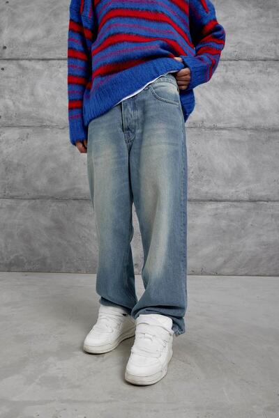 NOMARC Лациверт GST BAGGY KALIP TAŞLAMALI JEAN