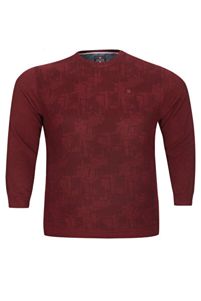 ANNEX Plus Size Solid Color Cotton Crew Neck Men's Sweat Pullover