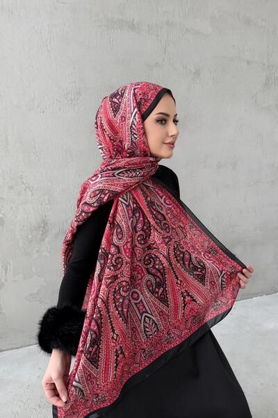 Byedauzunlar شال حرير موديل زهرة الرمان ميلينا