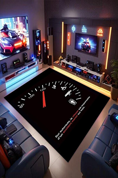 Reyhani HIZ GÖSTERGESİ DESENLİ Kaymaz Taban Makinede Yıkanabilir Gaming Oyunc...