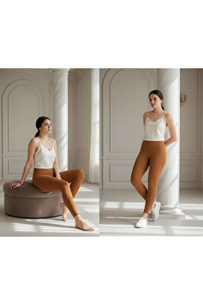 KonForYou High Waist Fleece-Lined Diver Leggings |   Medium Thick Comfortable Daily Leggings