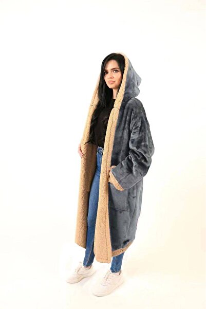 aram بالطو فرو شتوي سادة طويل صوف فائق النعومة وملئ بالدفىء فخامة وأناقة