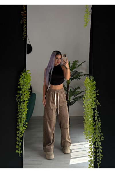 by SLA boutique Pantaloni de iarnâ lejeri cu talie elastică și șnur reglabil, cașual
