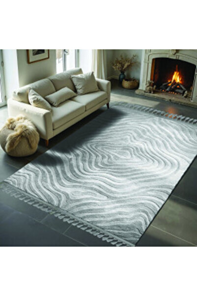 Dinarsu ALAÇATI PÜSKÜLLÜ PARÇA HALI 150X230 LOTS GRİ