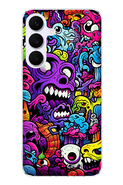 TechTree حافظة سيليكون متوافقة مع هاتف سامسونج جالاكسي S25 FE من نوع Psychede...