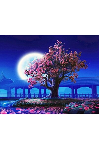 OEM Set pictură după numere - Copac în lumina lunii, pânză pe ramă de lemn 40...