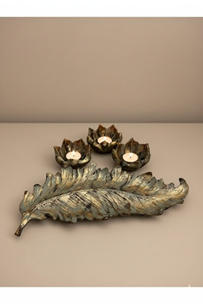 Hanlar Home Leafy Triple Decorative Gift Lotus Flower