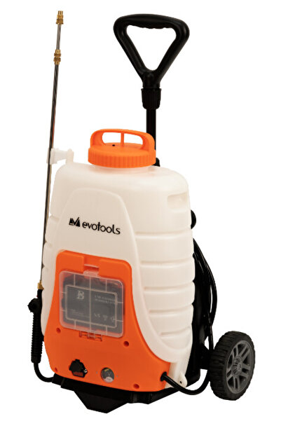 Evotools Pompă de irigații alimentată cu baterii cu roți de transport 18 l