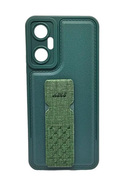 Generic Leather Back Cover With Holder For Infinix Hot 20 5G - Green