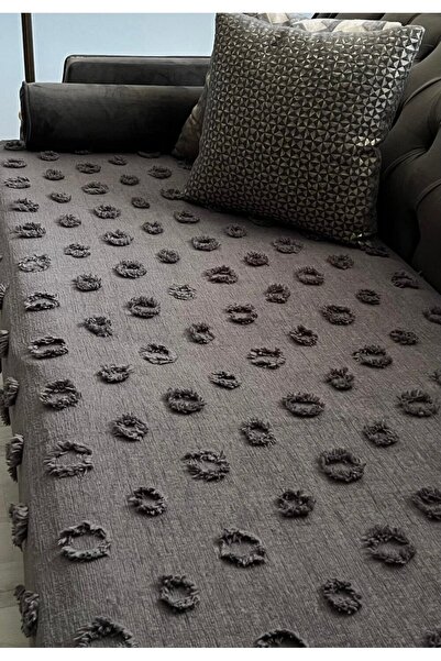 Madamca Sorina Pompon Sofa Cover Anthracite 100*240