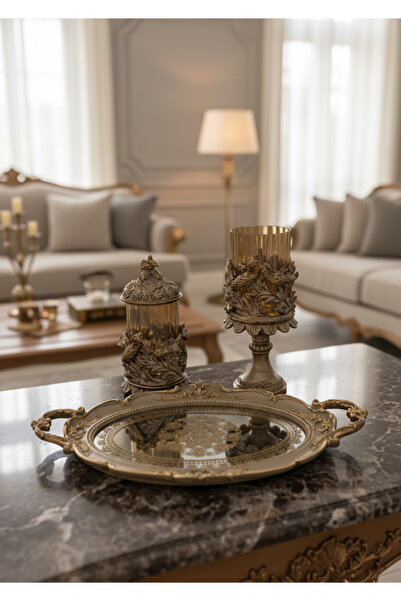 Hanlar Home Stylish Classic Oval Mirrored Gift Engagement Presentation Tray