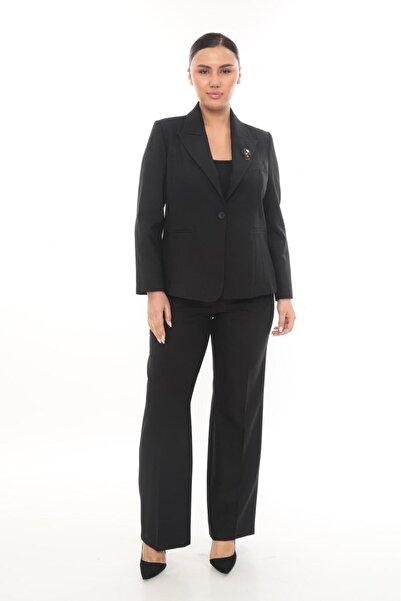 PRENSES Kadın Şık Blazer Ceket Pantolon Takım Zarif Günlük Ofis Model