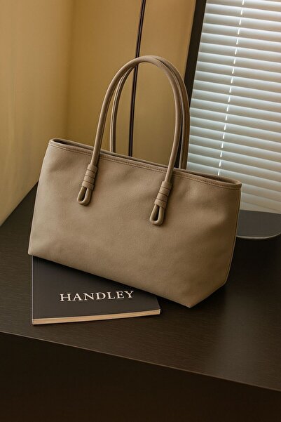 Handley حقيبة يد أنيقة من الجلد المدبوغ (مع تفاصيل العقدة)